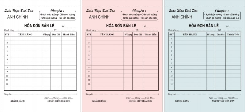 In Hóa Đơn Tại Ninh Bình