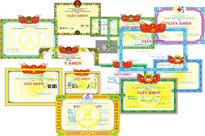 In Giấy Khen tại Ninh Bình